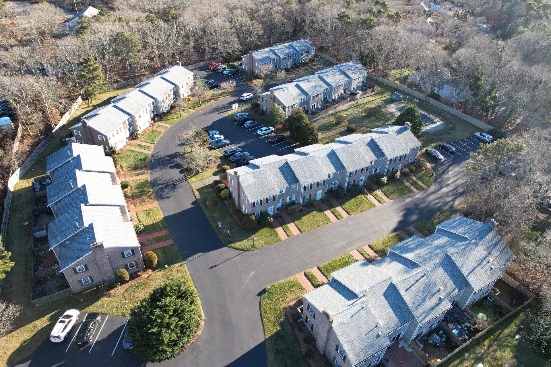Townhouse complex aerial — HyTech Roofing, Cape Cod